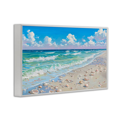 Shells Awash on Shore Framed Giclee, design by LSR Design Studio