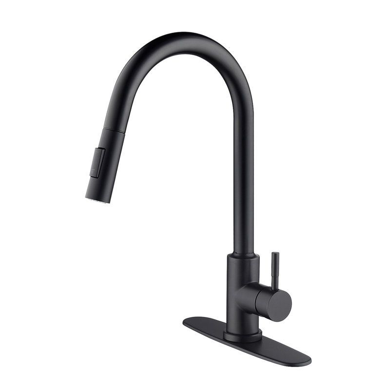 Robinet de cuisine tactile avec douchette extractible, Noir mat
