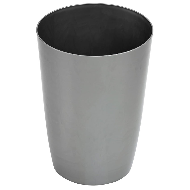 Small Trash Can with Open Top for Compact and Tight Spaces, Silver