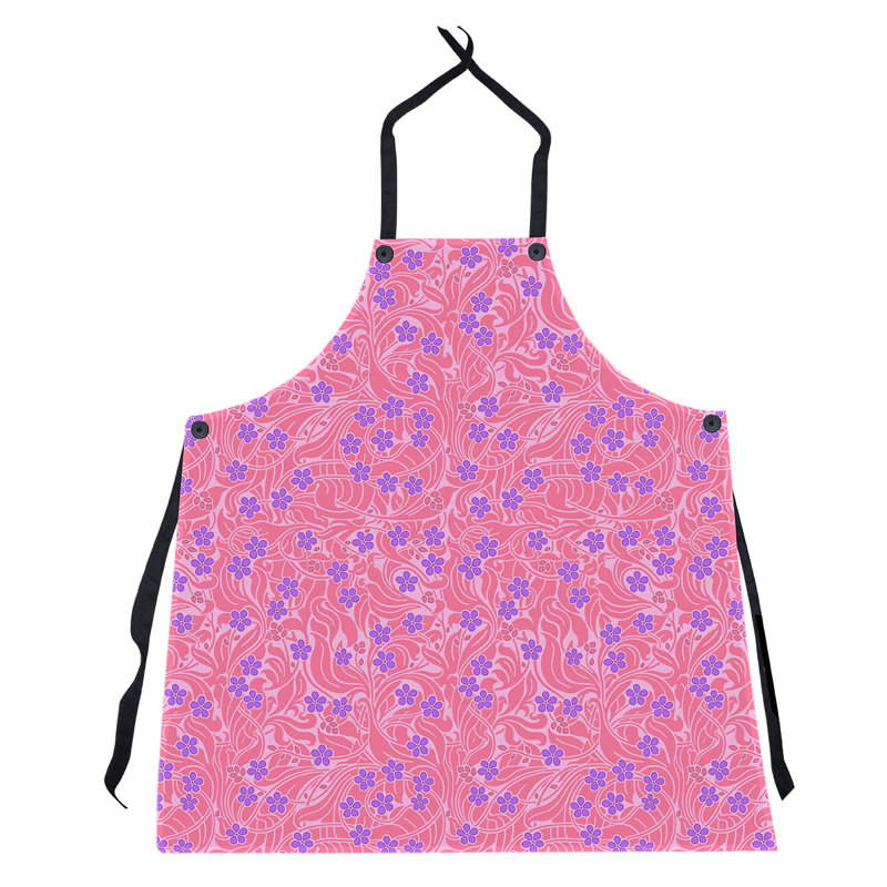 Floral Bib Apron, Pink/Purple