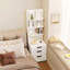 Armoire de rangement multimédia 51,2 po, blanc crème, salon