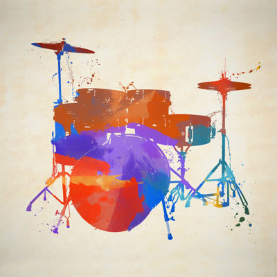 Rainbow Drum Set by Dan Sproul - Wrapped Canvas Print