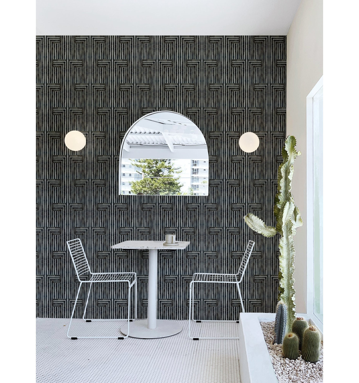 Organic Self-Adhesive Wallpaper Roll, Self-adhesive, Vinyl, Black