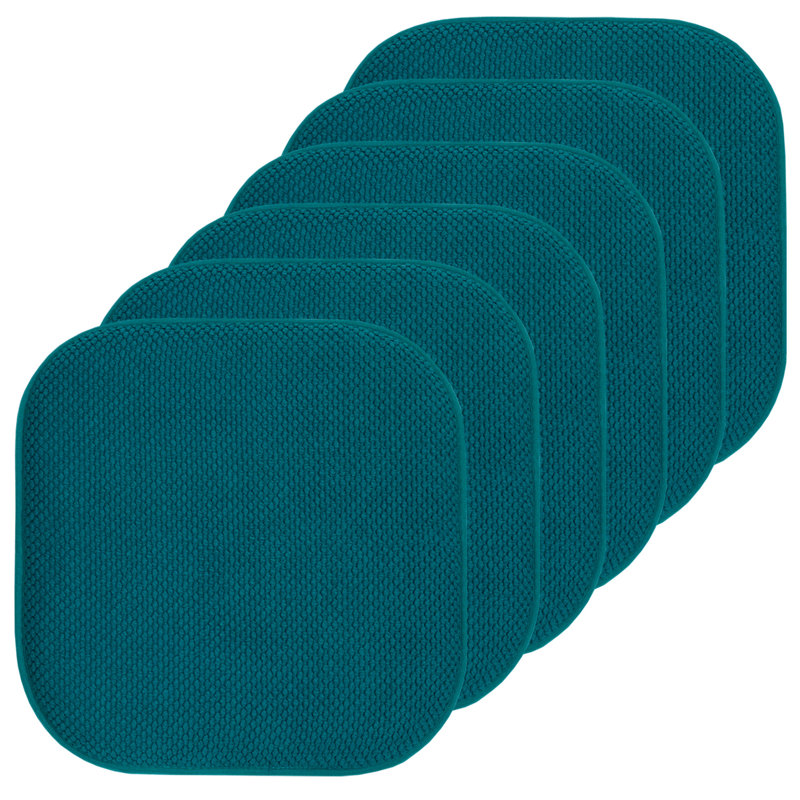 Coussins de chaise antidérapants Honeycomb, Bleu paon, Paquet de 6