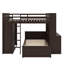 Lit mezzanine double avec lit simple attaché, étagère, bureau et garde-robe-114446971