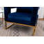 Fauteuil d'appoint contemporain rembourré, bleu-149088790