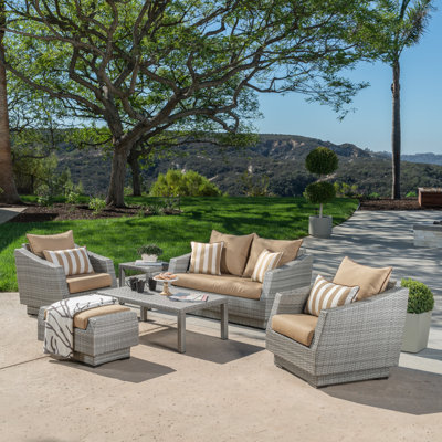 Ensemble de canapé de patio en aluminium avec coussins Sunbrella Fionnula