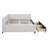 Full Size Upholstered Daybed With 2 Storage Drawers Sofa Bed Frame No Box Spring Needed, Linen Fabric-317316569