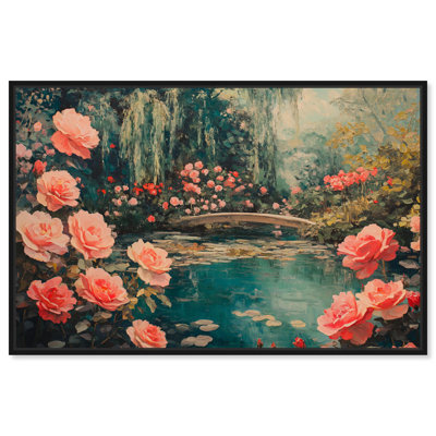 Rose Garden Bridge II Canvas Classic Landscape by Art Remedy