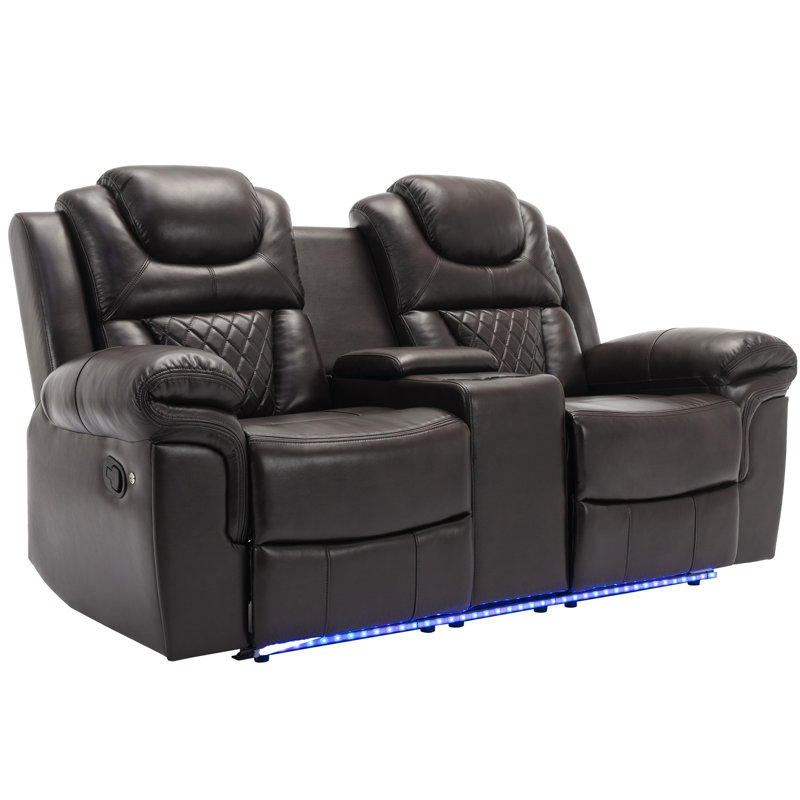 Fauteuil inclinable en cuir Condola, Brun