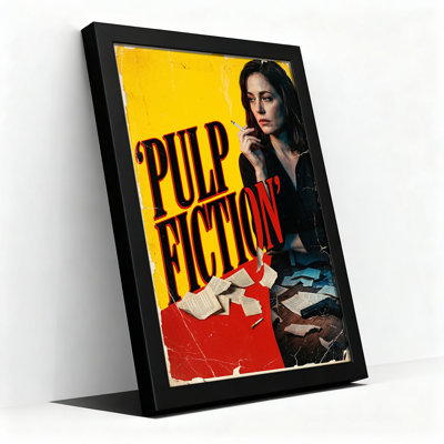Distressed Pulp Fiction Movie Poster Woman Smoking Canvas Wall Art