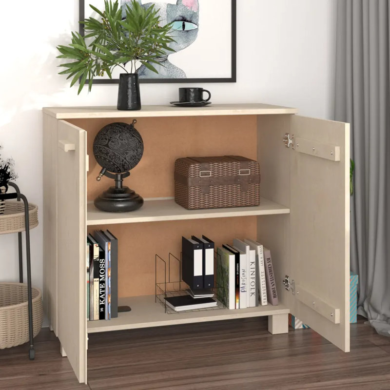 Gwenith 85cm Solid Wood Sideboard, Honey Brown