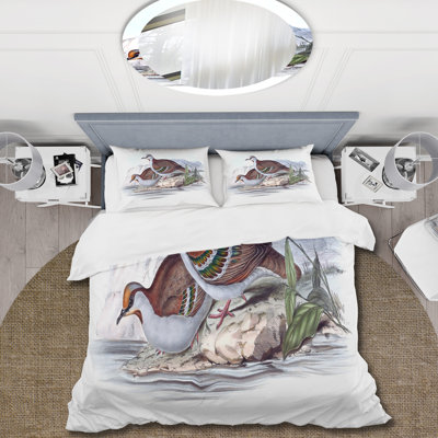 Ensemble de housse de couette Traditional Vintage Birds Vintage - Polyester microfibre