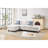 Modular Reconfigurable 4 - Seat With Hidden Storage And Coordinated Pillows, Beige Linen Main Material, Foam Filler, 97 Inch Product Depth, 57 Width, 34 Height For Modern Living Environments-666166312