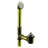14" Brass Twist & Close Bathtub Leg Drain Assembly with 2-Hole Overflow-37403244