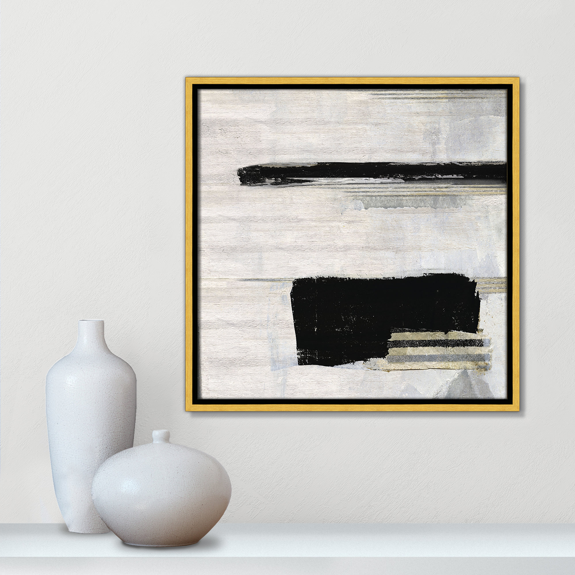La Bande II Print by Sally Swatland, 17.5" H x 17.5" W, Gold