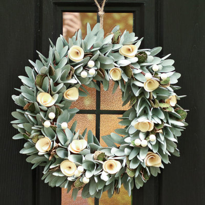 Handcrafted Preserved Woodchip 33cm Wreath