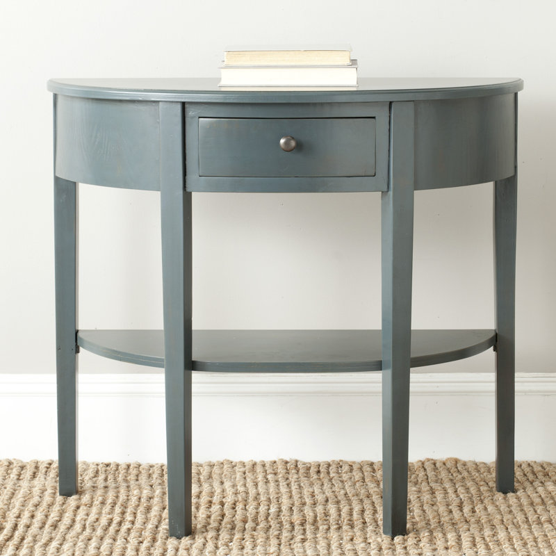 Evangelyne 33.9'' Solid Wood Console Table, Dark Teal