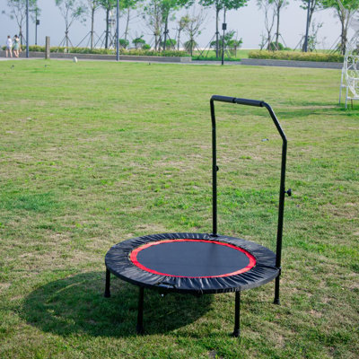40" Foldable Round Fitness Trampoline with Handlebar