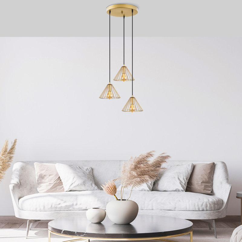 Luminaire suspendu conique à 3 lumières