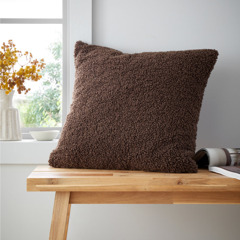 So Soft Velvet Boucle Cushion Cover, Brown