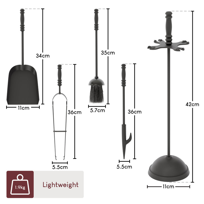 Henrietta Iron Fireplace Tool Set