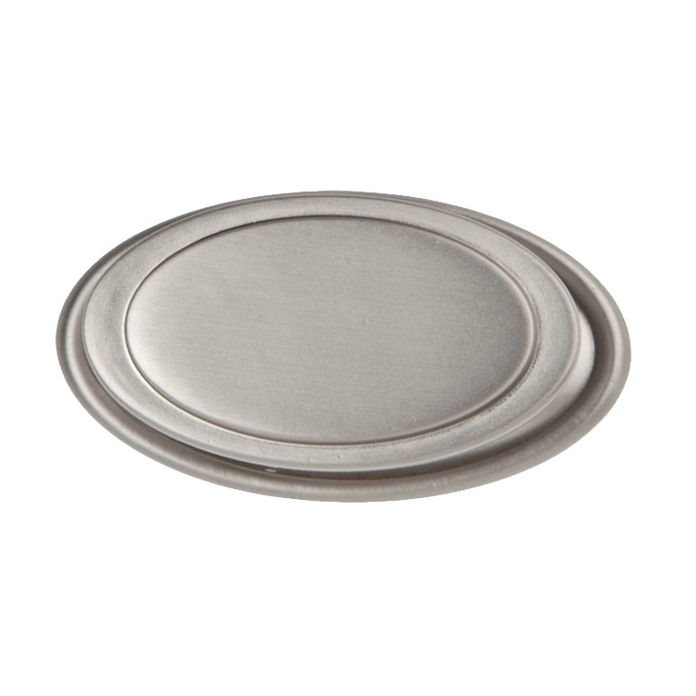 Ovaline 2" Length Polished Nickel Oval Knob, Polished Nickel, 2 1/16"