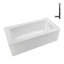 Baignoire en alcôve droite en acrylique blanc brillant avec drain extérieur Streamline 60 po x 30 po Streamline-101699344