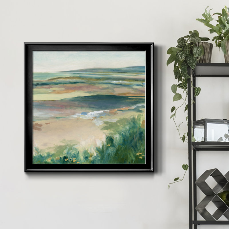 Sea Reflections - Peinture sur toile encadrée, H 34,5 po x l 34,5 po x P 1,5 po, Toile avec cadre noir