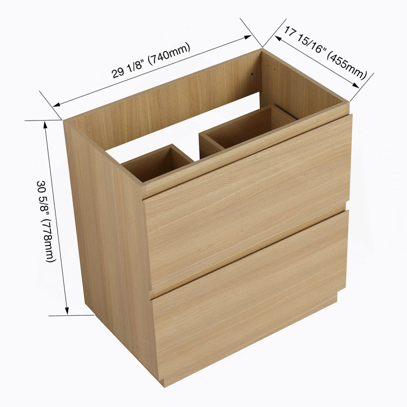Meuble-lavabo de 30 po sans lavabo supérieur, Chêne