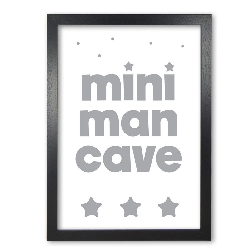 Mini Man Cave - Print, 30 cm H x 21 cm W x 5 cm D, Black Grain Frame