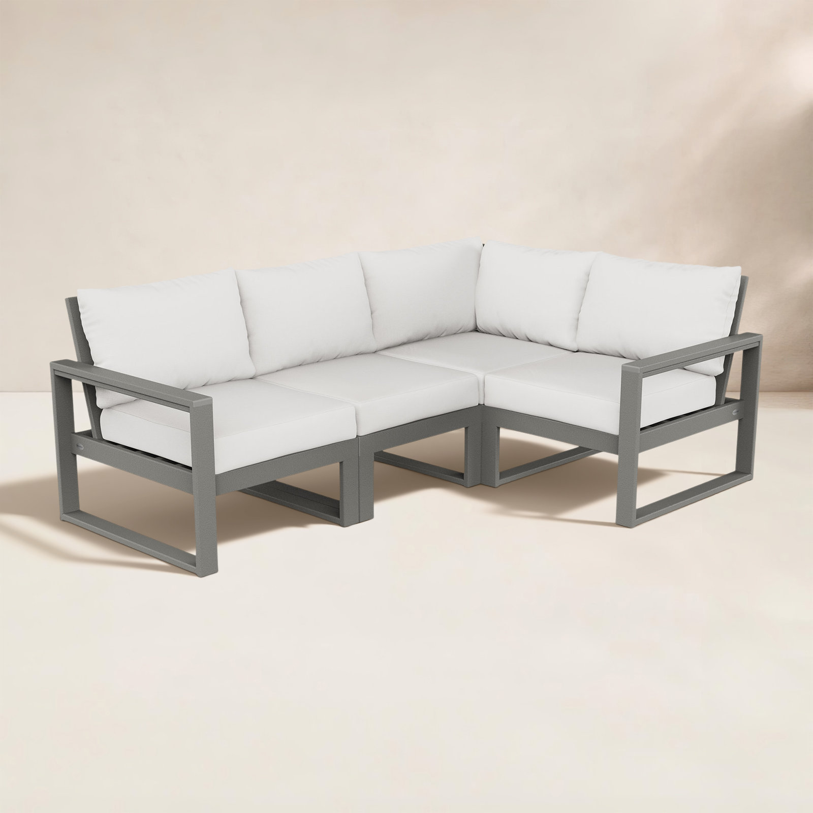 EDGE 4-Piece Modular Deep Seating Set, Natural Linen , Slate Gray