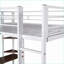 Lit mezzanine double en métal avec bureau 2 tablettes - aucun sommier nécessaire, blanc-1308435608
