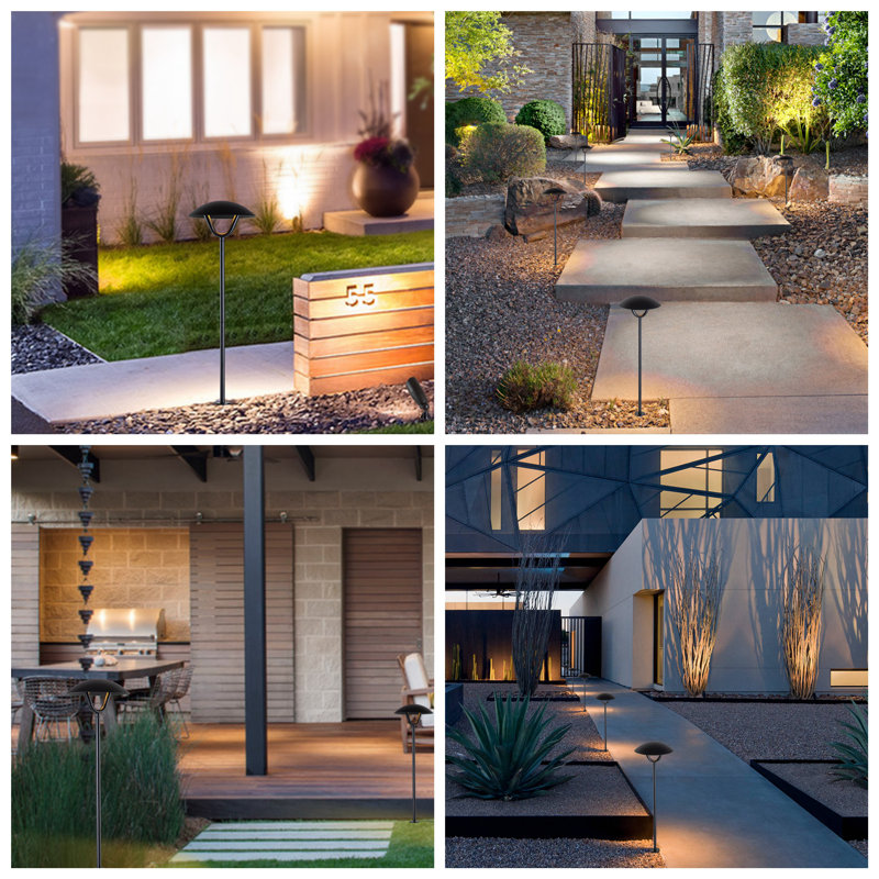 1-Light Matte Black Led Path Light With Ground Stake