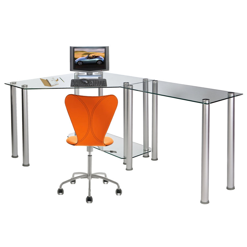 Bureau en coin Liloh, Transparent
