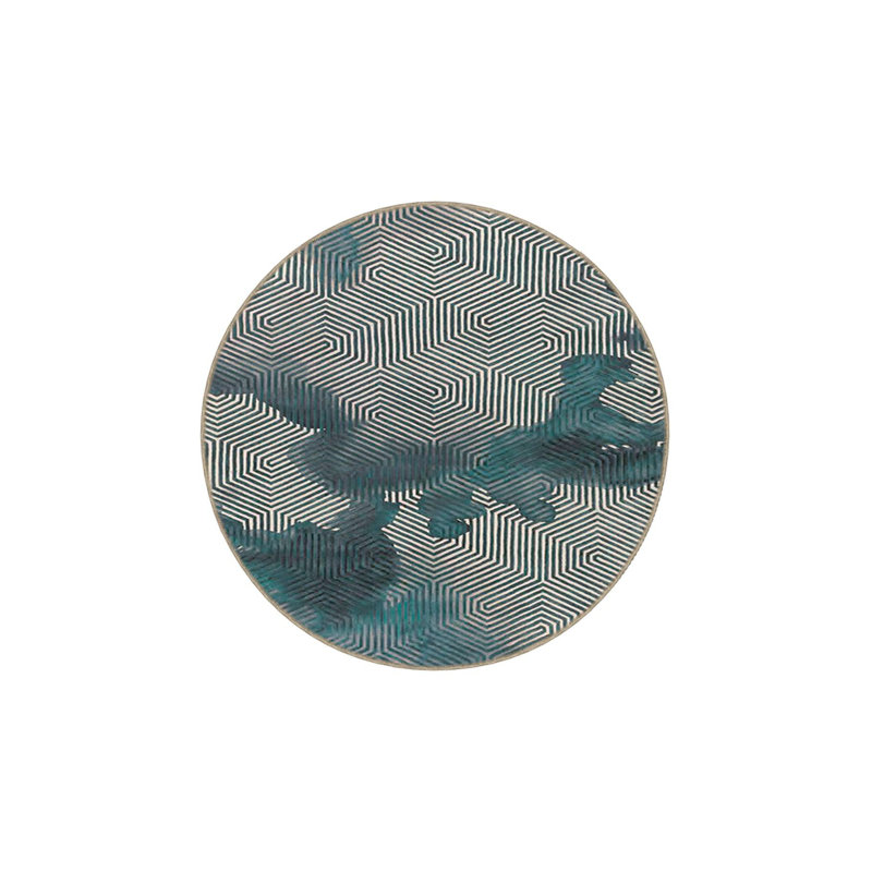 Tapis bleu tissé lavable à la machine, Rectangle 4 pi 11 po x 9 pi 10 po