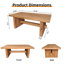 Table basse rectangulaire de 47,24 po en bois massif, table basse Wabi-Sabi à finition bois naturel pour salon, appartement et espace Tatami