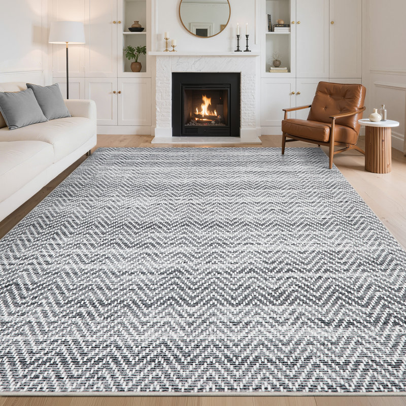 Tapis rond lavable Boho, Grey, 10*13