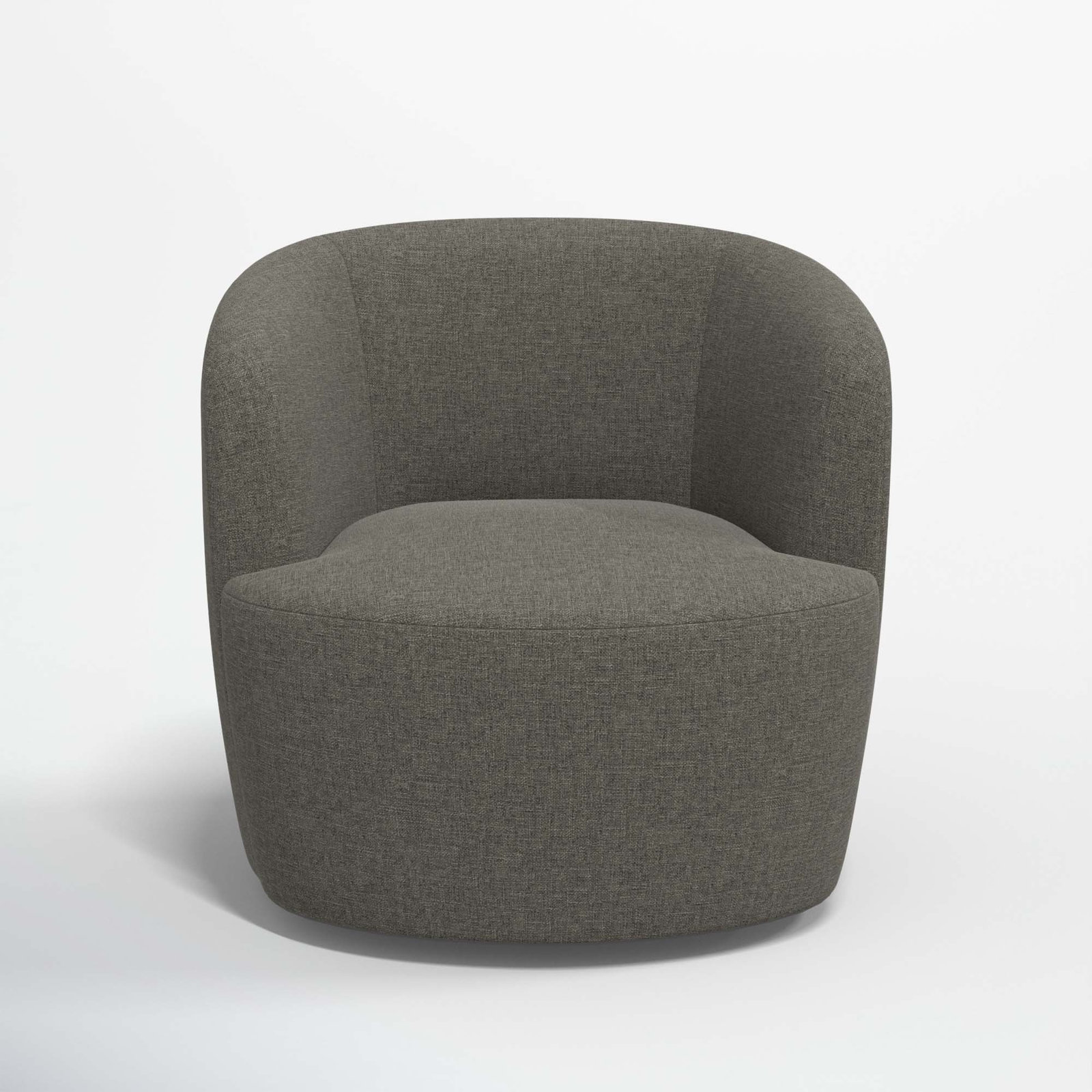 Mina Swivel Barrel Chair, Zuma Charcoal Textured Linen