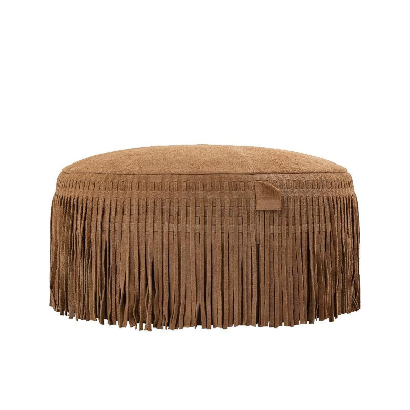 Eleora 25cm Wide Pouffe Ottoman, Brown
