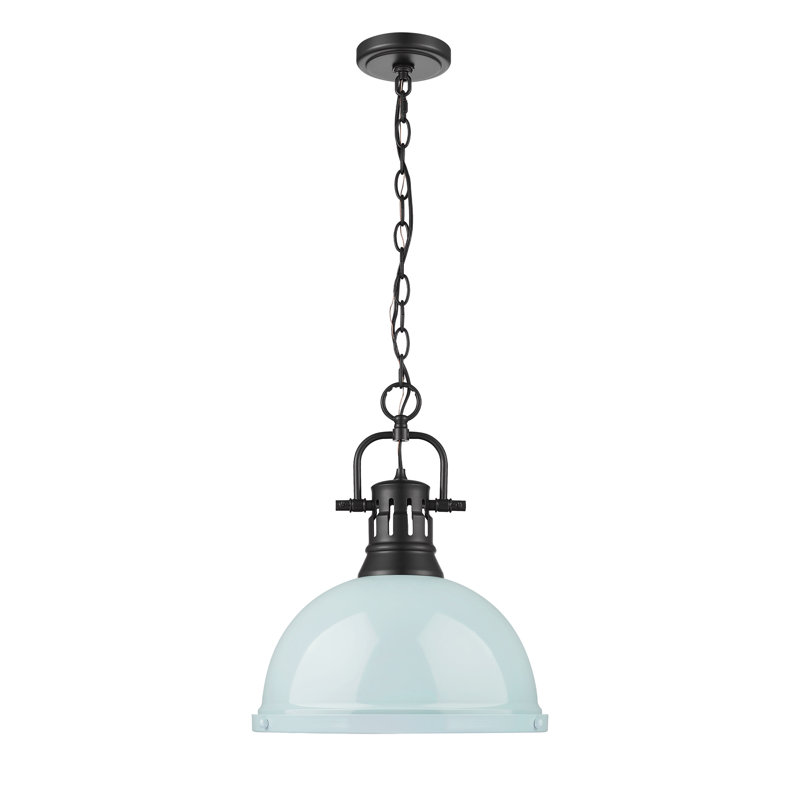 Luminaire suspendu en forme de dôme 1 lumière Alethia, Écume de mer, Noir mat