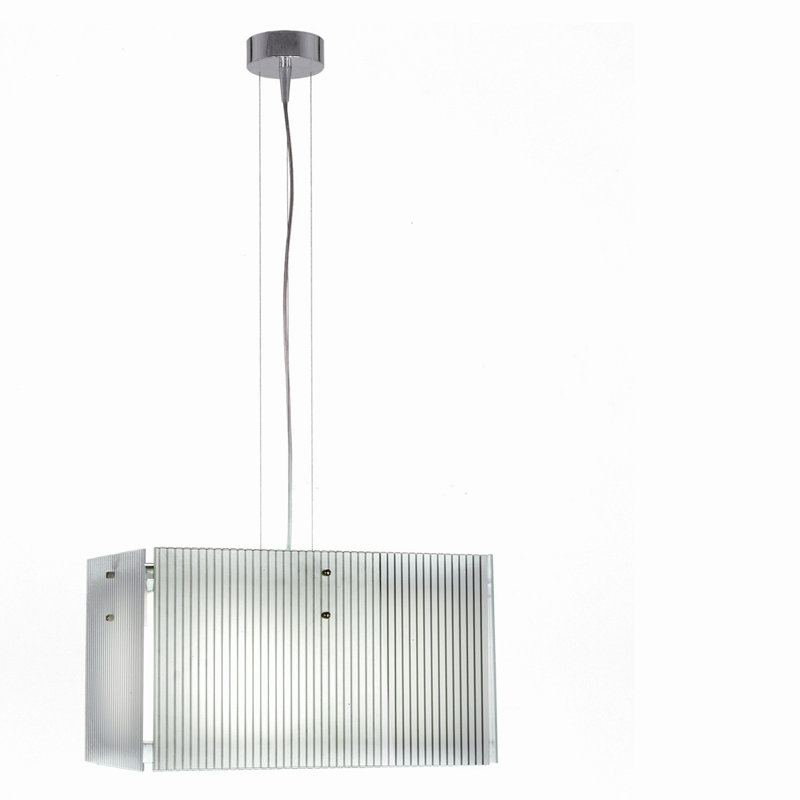 Accringt 2 - Light Polished Chrome Plated Square/Rectangle Pendant