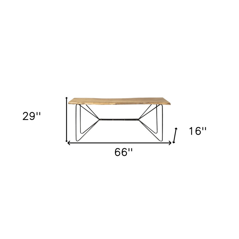 HomeRoots 66'' Solid Wood Top Console Table