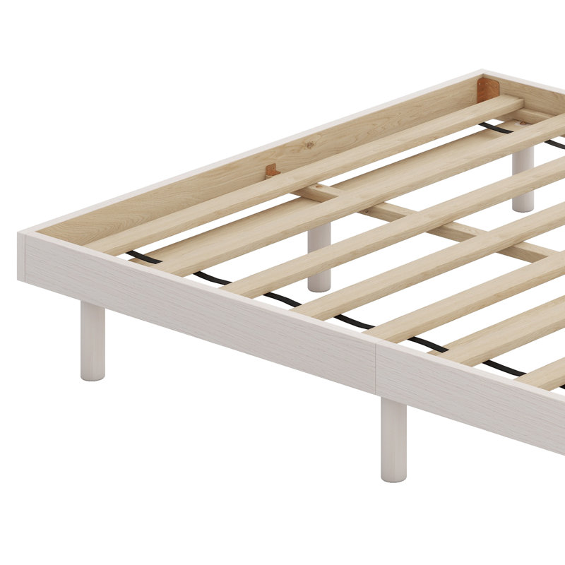 Base de lit plateforme flottante de conception moderne, Double, Blanchies