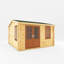 13ft x 13ft Home Office Elite Log Cabin With UPVC Windows & Doors (44mm)-105863350