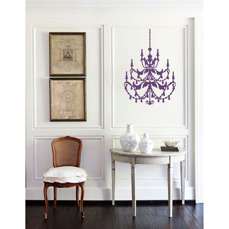 Décalcomanie murale lustre française, Violet, H 24 po x l 16 po x P 0,01 po