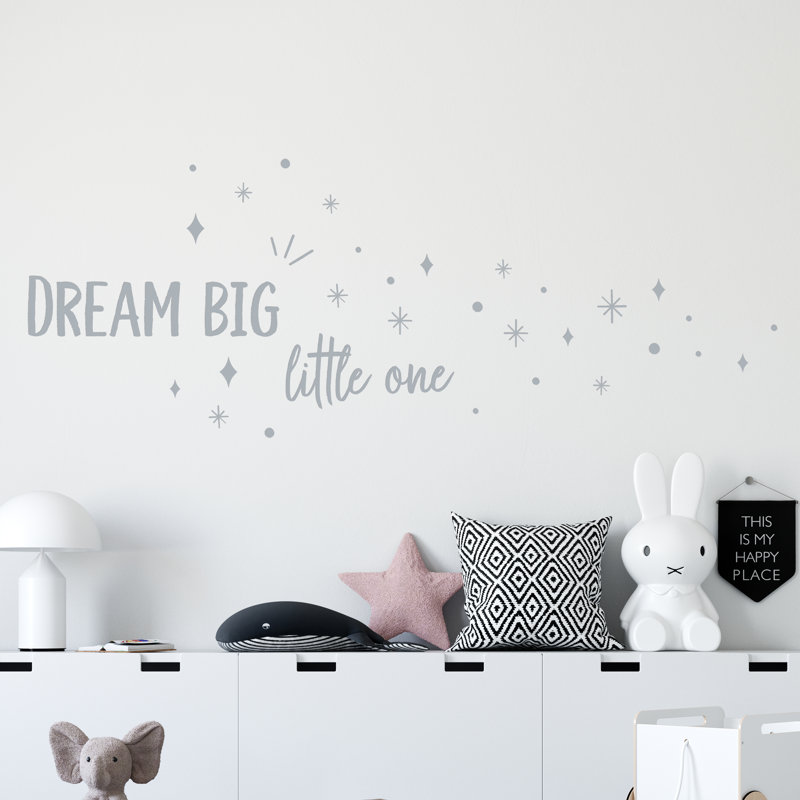 Text & Numbers Non-Wall Damaging Wall Decal, Grey