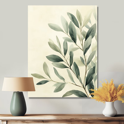 Douce eucalyptus, branche d'olivier II - verdure, art mural
