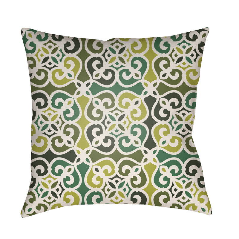 Reversible Throw Pillow, Green, 26" H x 26" W x 5" D