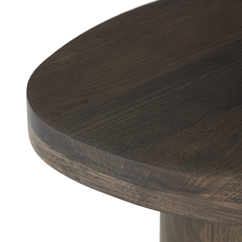 Zion End Table-Merlot Marble, Grey Tobacco Oak, Solid Wood